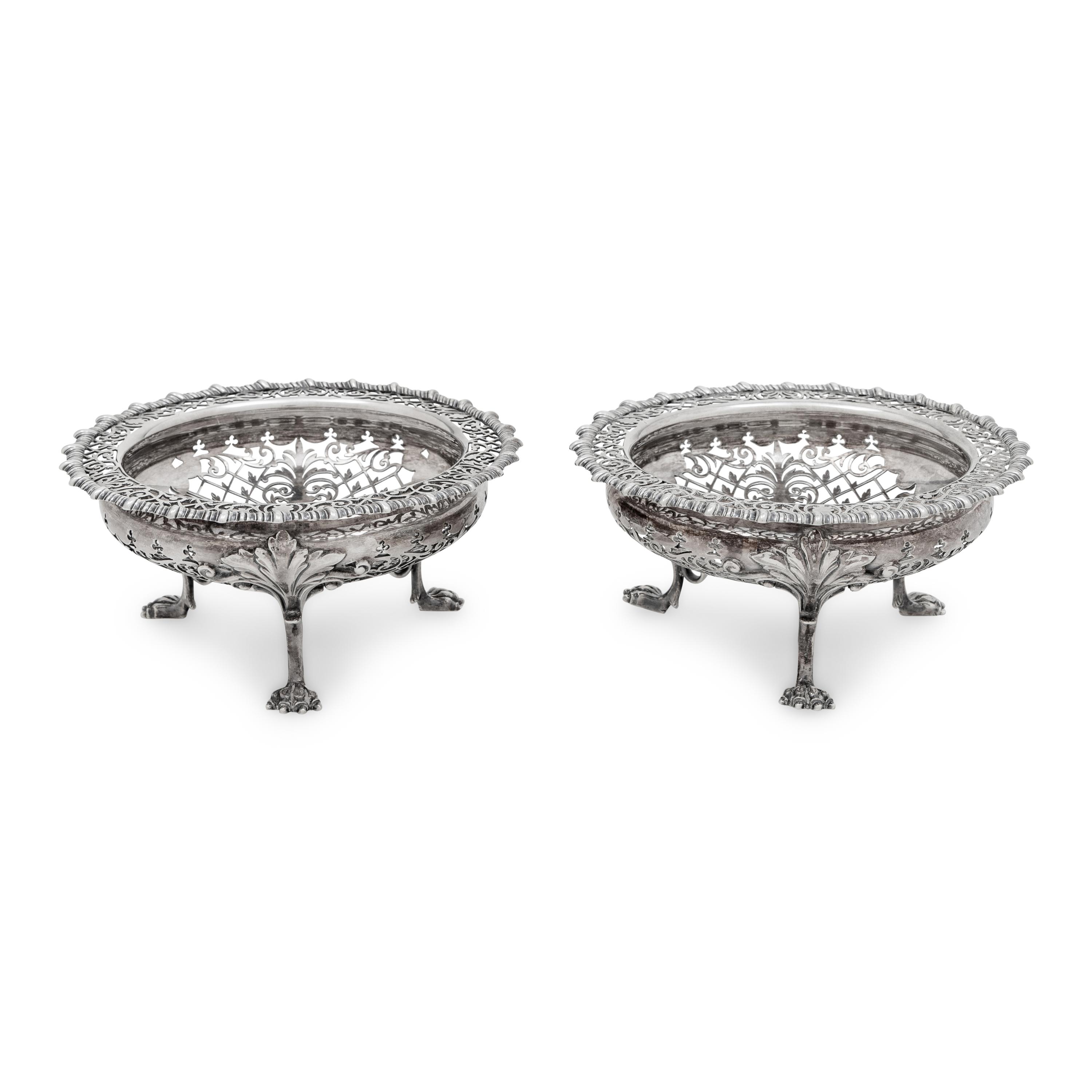 A Pair of Victorian Silver Pierced Fruit Bowls