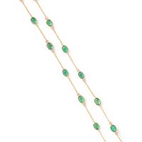 YELLOW GOLD, EMERALD AND DIAMOND NECKLACE