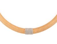 ROBERTO COIN, BICOLOR GOLD AND DIAMOND 'PRIMAVERA' NECKLACE