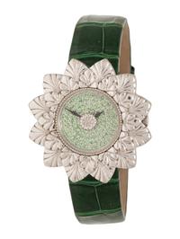 BUCCELLATI, WHITE GOLD AND TSAVORITE GARNET 'ELIOCHRON' WATCH
