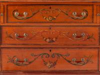 An Edwardian Paint Decorated Satinwood Slant-Front Bureau
