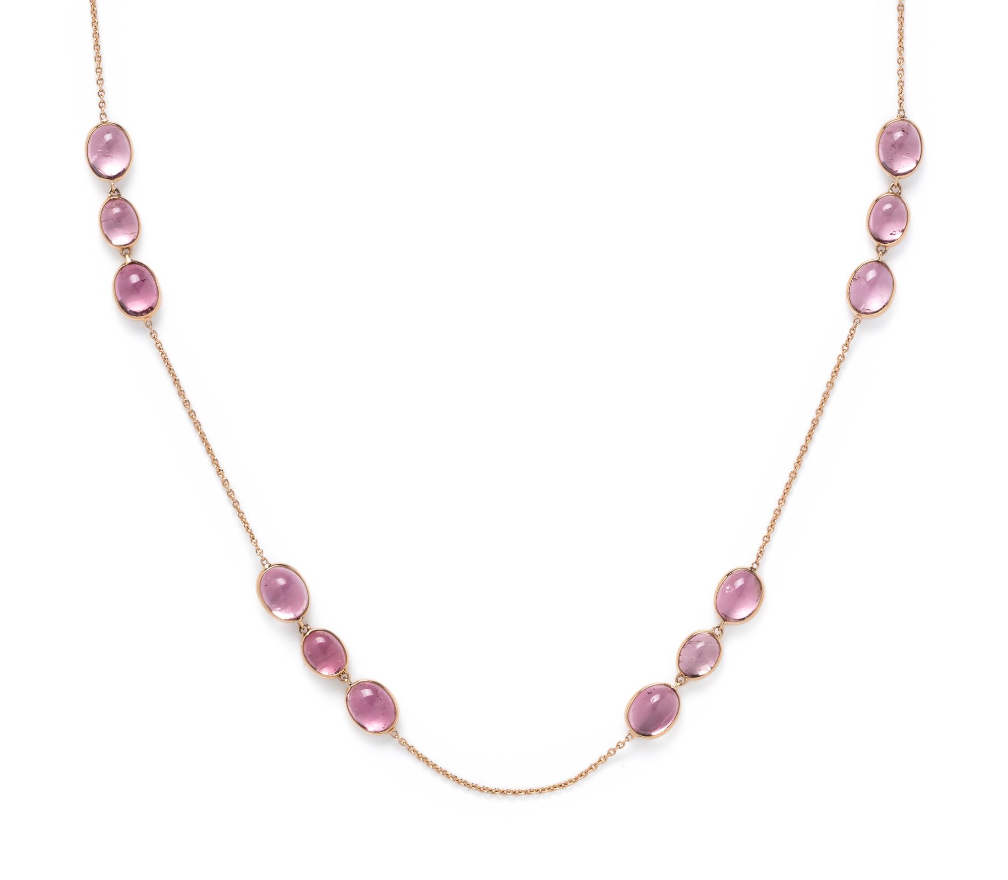 ROSE GOLD AND PINK TOURMALINE NECKLACE