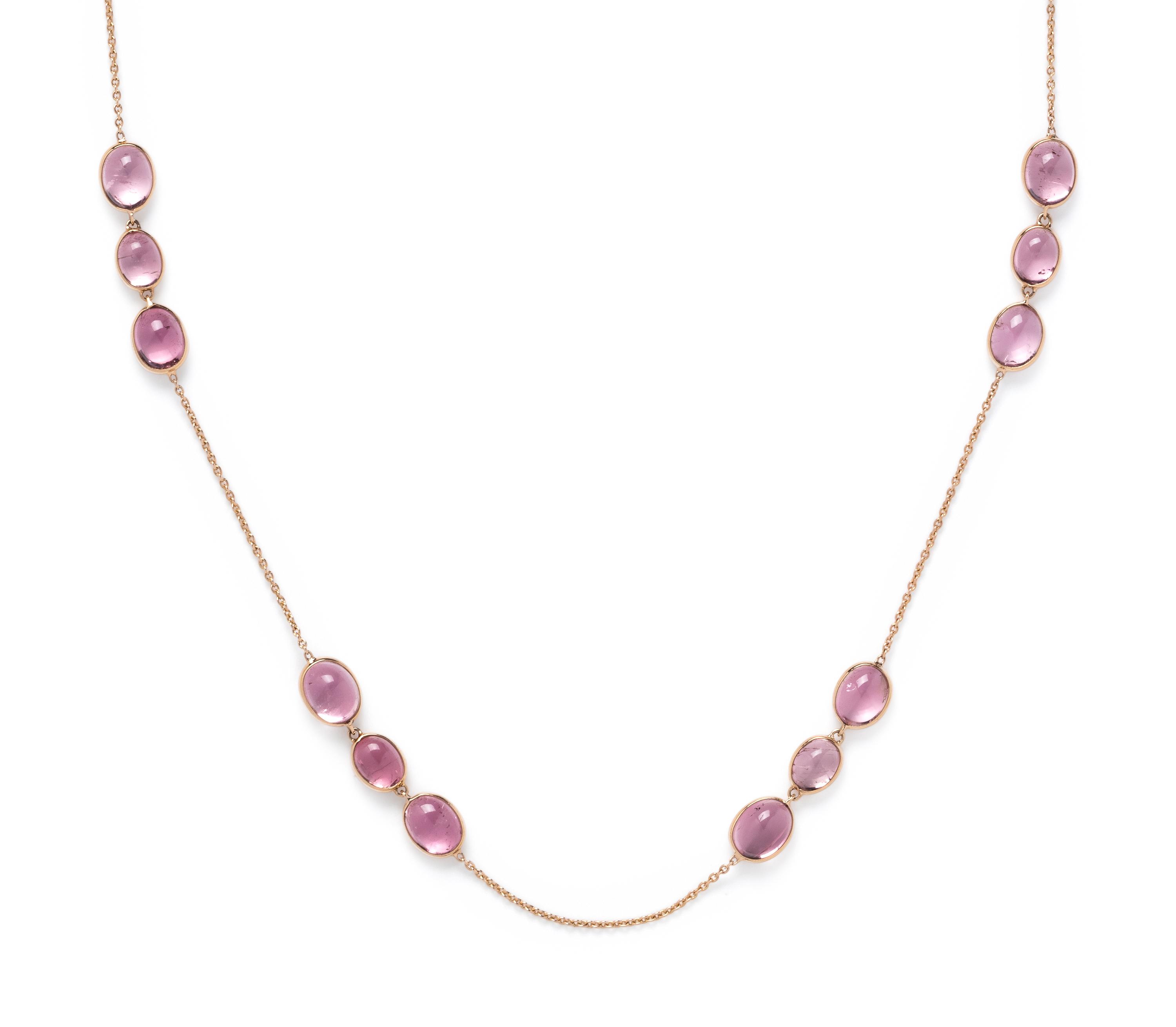 ROSE GOLD AND PINK TOURMALINE NECKLACE