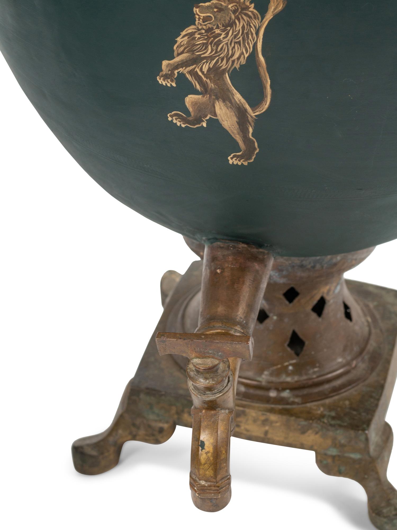A Pair of Large Continental Painted Tôle Tea Urns
