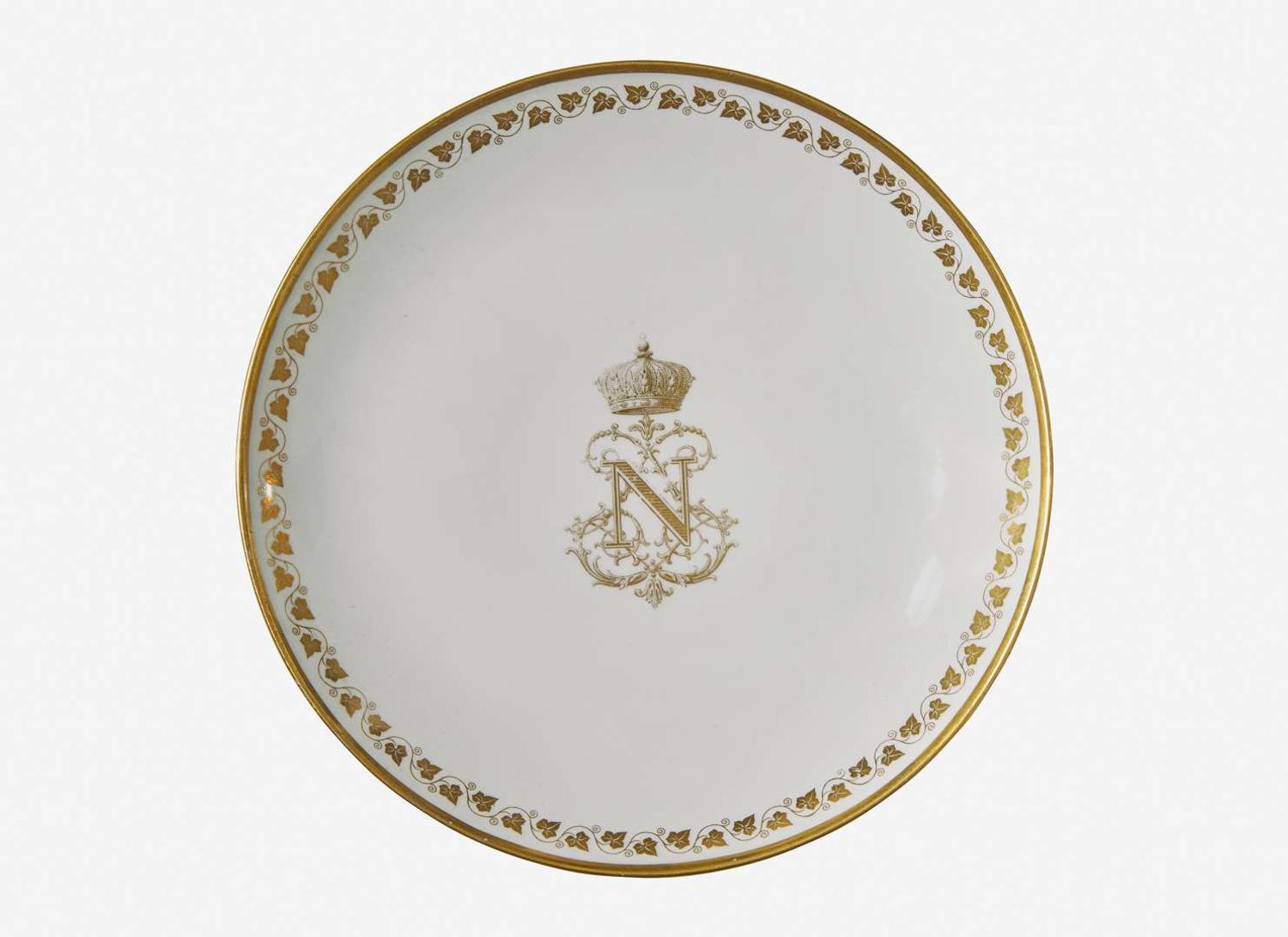 An assembled collection of forty-one Sèvres Napoleon III Imperial porcelain tablewares, various dates primarily ranging 1844-1853