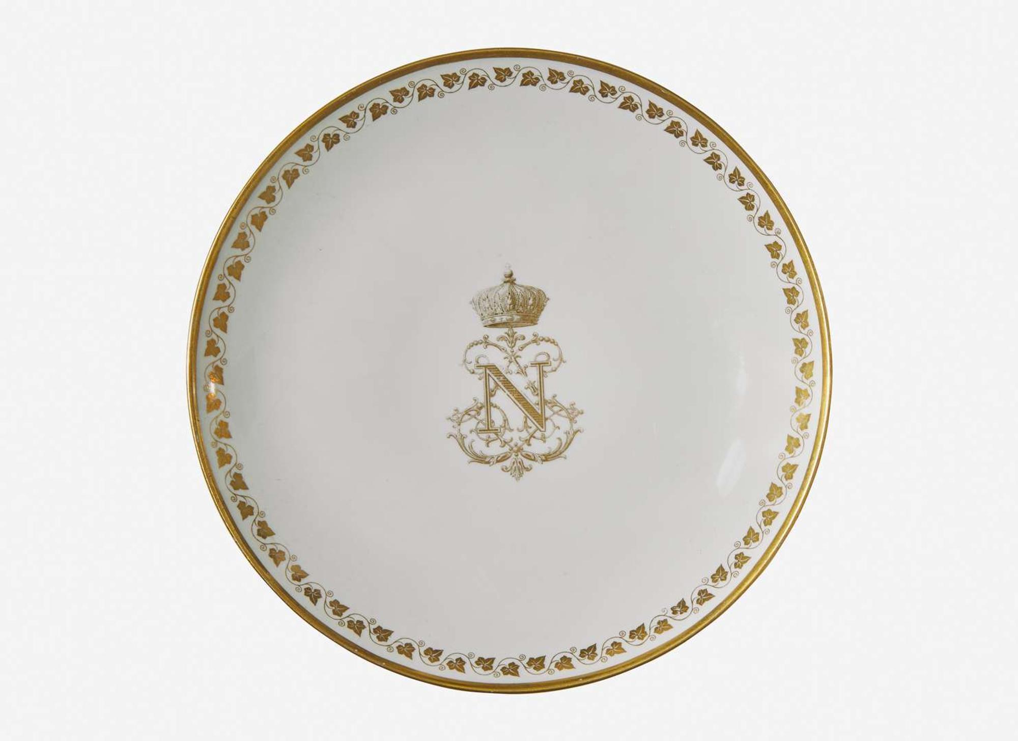 An assembled collection of forty-one Sèvres Napoleon III Imperial porcelain tablewares, various dates primarily ranging 1844-1853