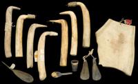 Group of Sioux elk horn scrapers and utilitarian objects first half 20th century