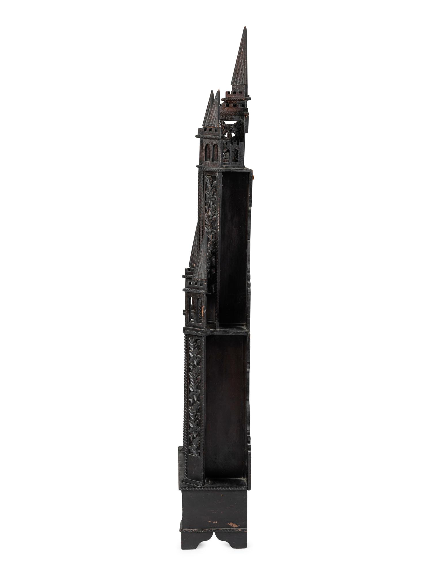 A Large Fretwork Folk Art Steeple Clock
