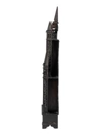 A Large Fretwork Folk Art Steeple Clock