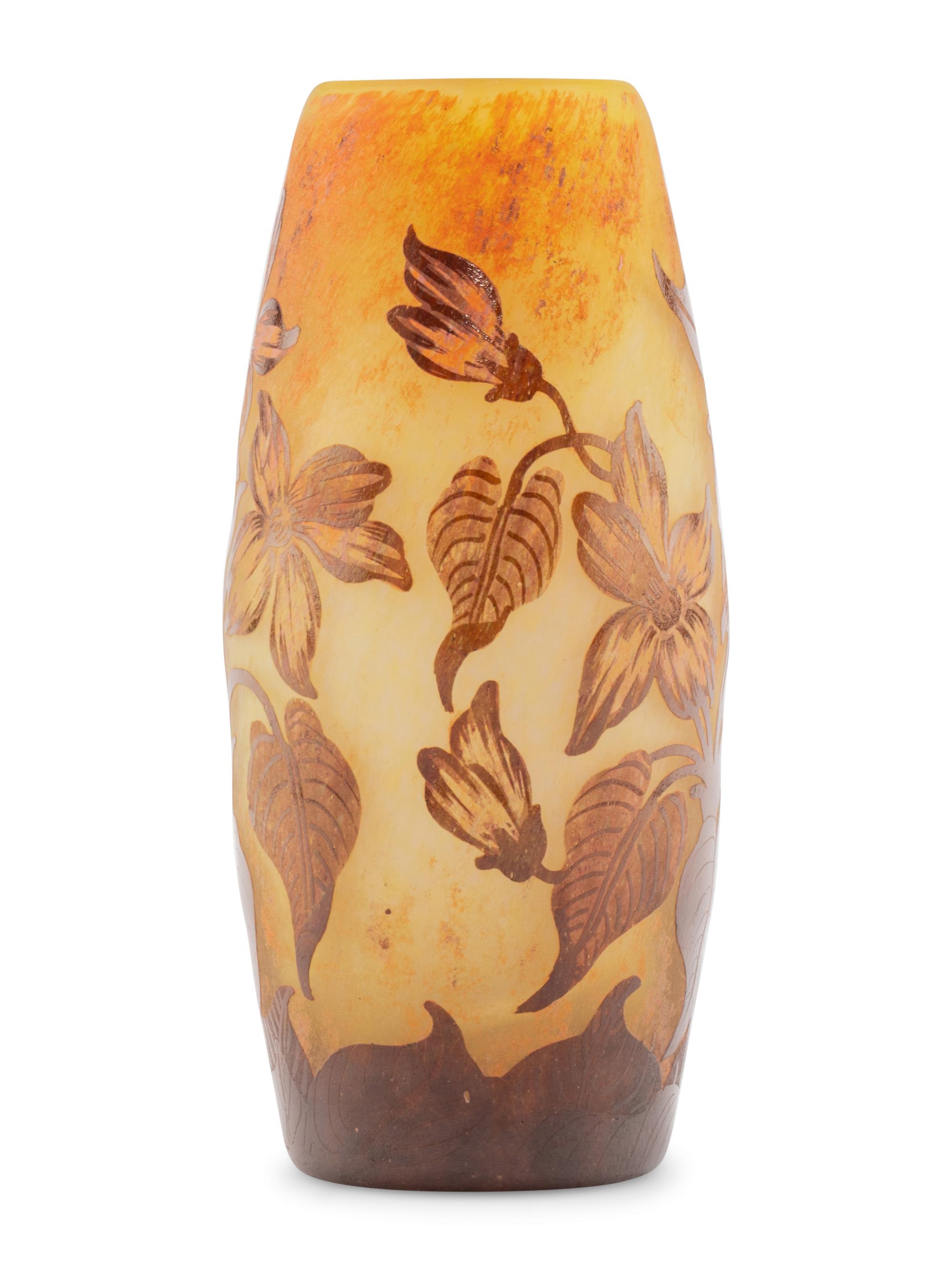 A Daum Nancy Enameled Glass Vase