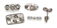 A Collection of Silver Jewelry, Georg Jensen, 28.20 dwts.
