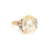 YELLOW SAPPHIRE AND DIAMOND RING