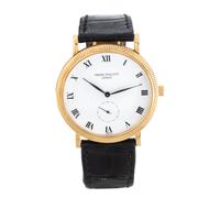 Patek Philippe, Ref. 3919, 18K Yellow Gold 'Calatrava' Watch, with Patek Deployant Buckle