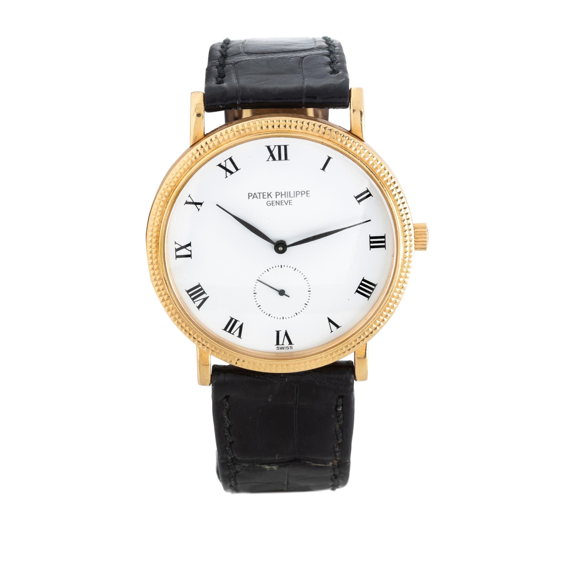 Patek Philippe, Ref. 3919, 18K Yellow Gold 'Calatrava' Watch, with Patek Deployant Buckle