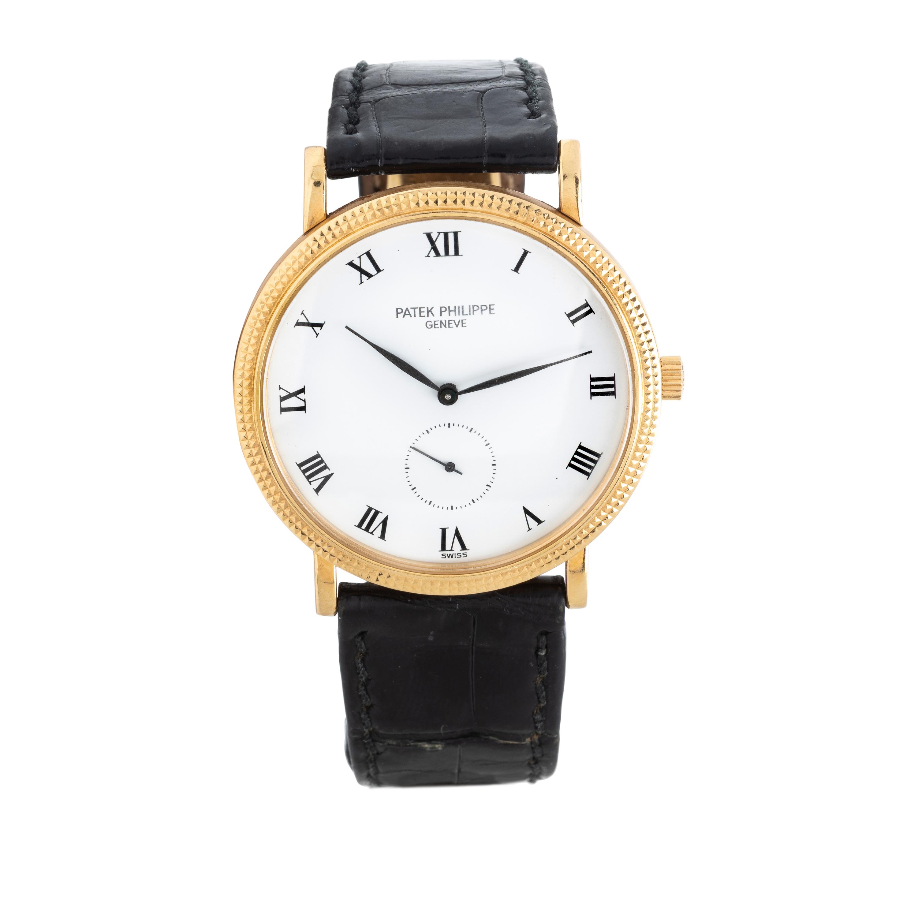 Patek Philippe, Ref. 3919, 18K Yellow Gold 'Calatrava' Watch, with Patek Deployant Buckle