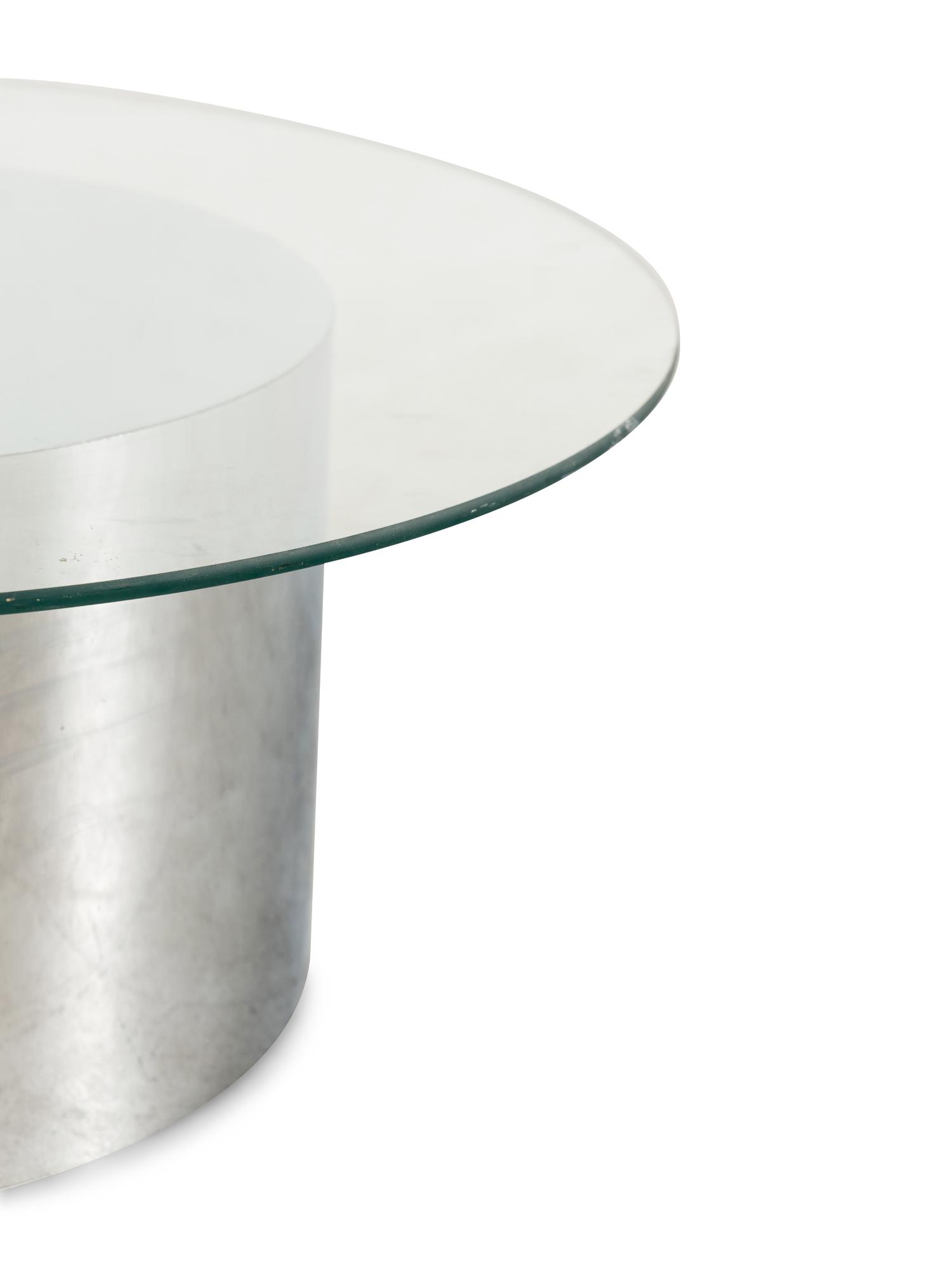 A Glass and Aluminum Low Table in the Manner of Milo Baughman