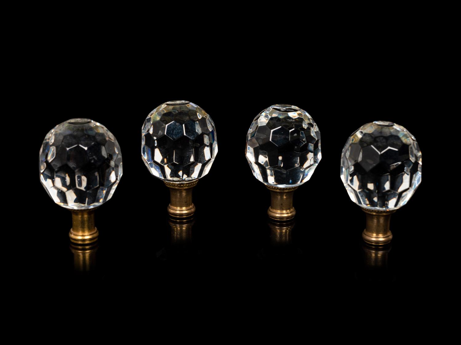 A Set of Four Waterford Cut Glass Lamp Finials