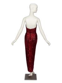 Bob Mackie, Red Sequined Strapless Gown