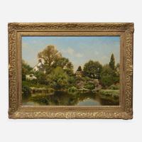 Henry Pember Smith (American, 1854-1907) House with Pond