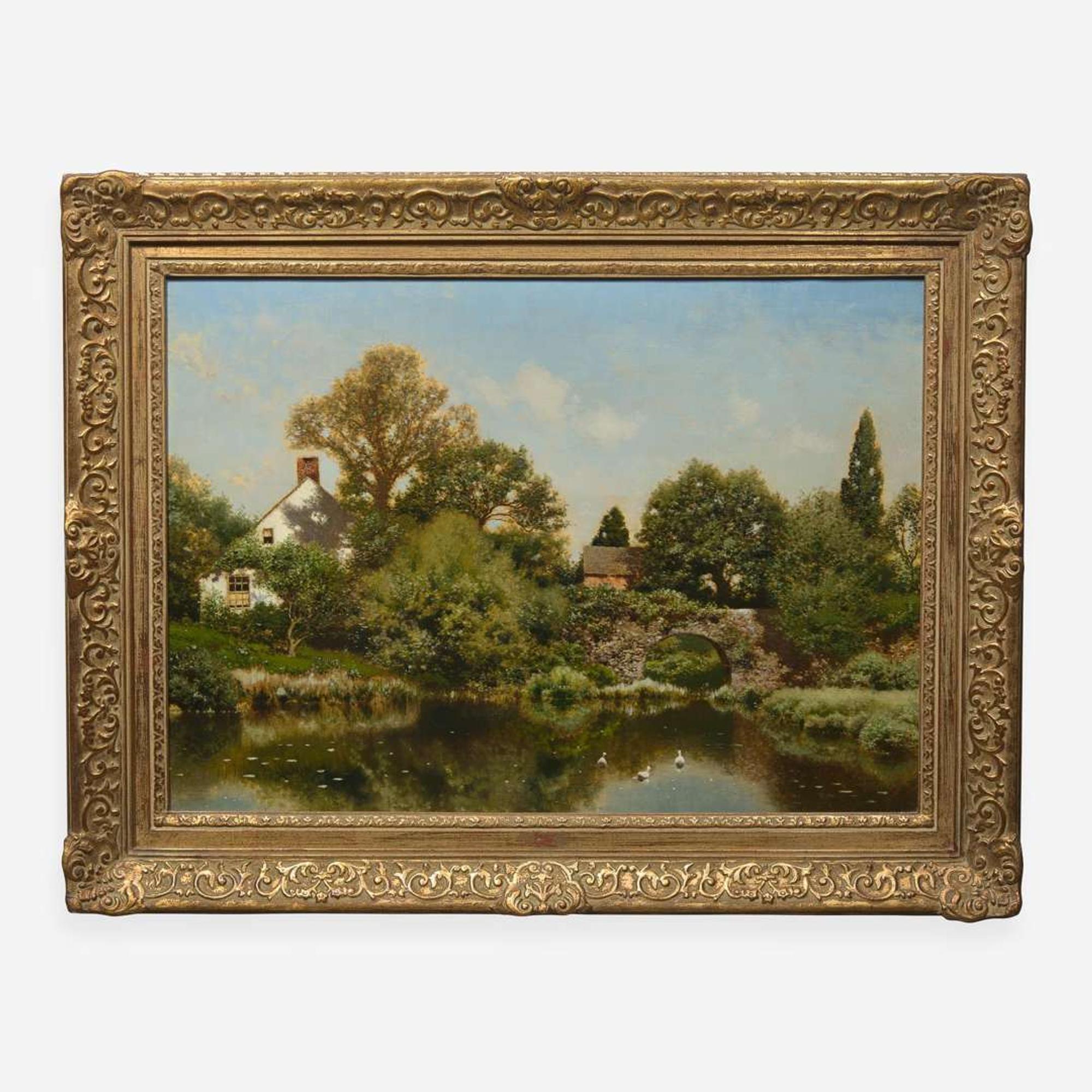 Henry Pember Smith (American, 1854-1907) House with Pond