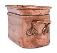 A French Copper Daubière with Brass Handles