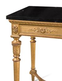 A Louis XVI Style Giltwood Marble-Top Console Table