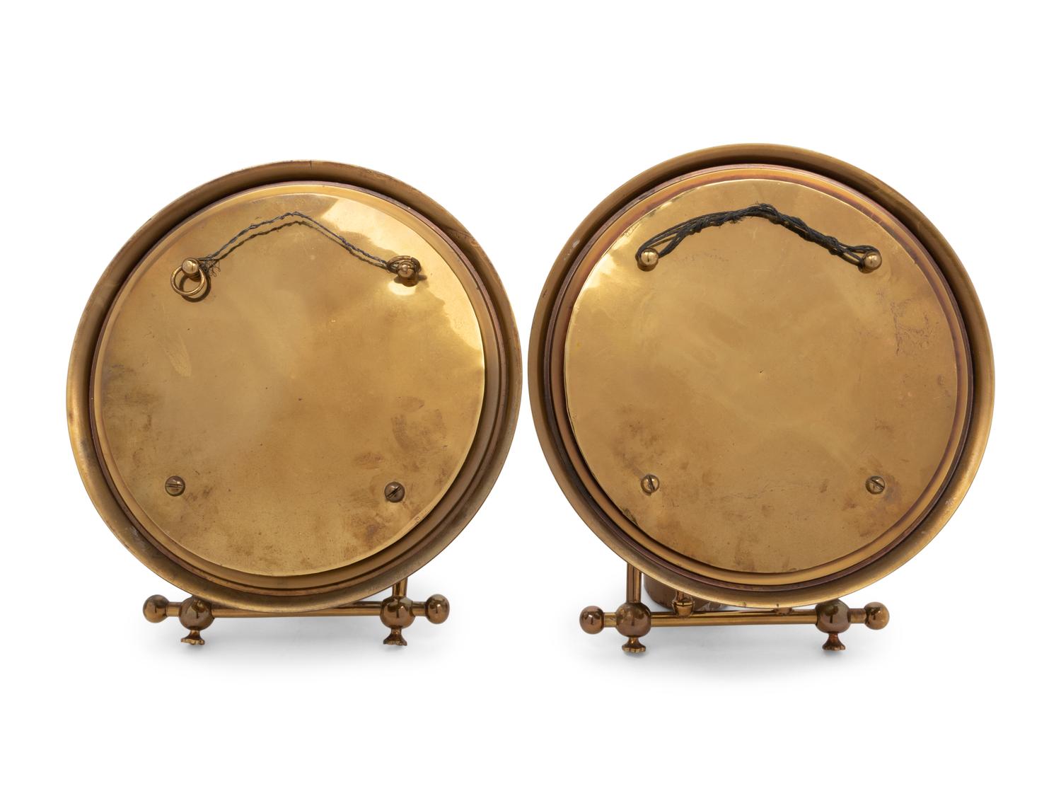 A Pair of English Brass Girandole Mirrors