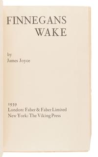 JOYCE, James (1882-1941). Finnegans Wake. London: Faber, 1939 .