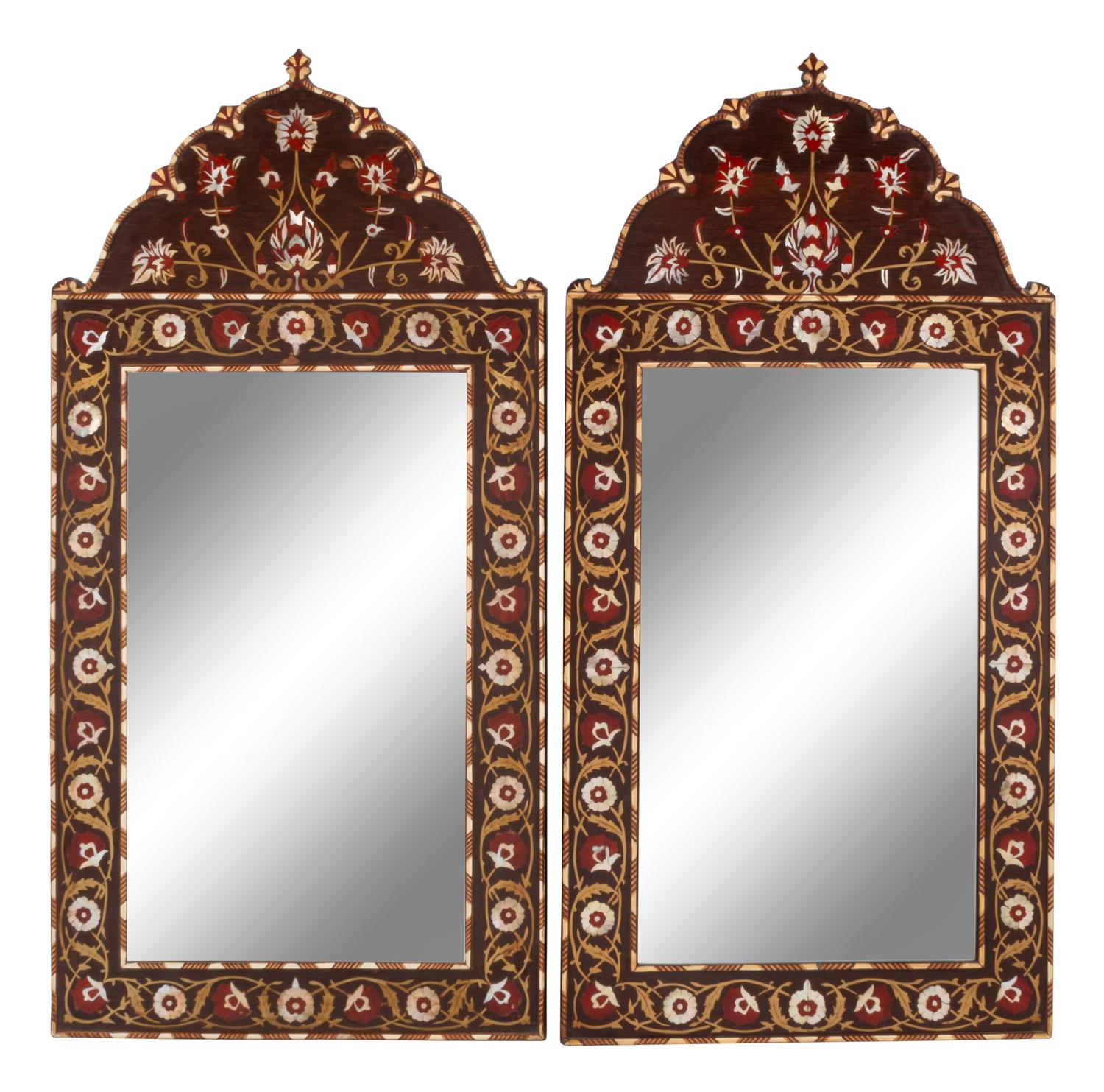 A Pair of Iberian Style Marquetry Mirrors