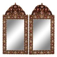 A Pair of Iberian Style Marquetry Mirrors