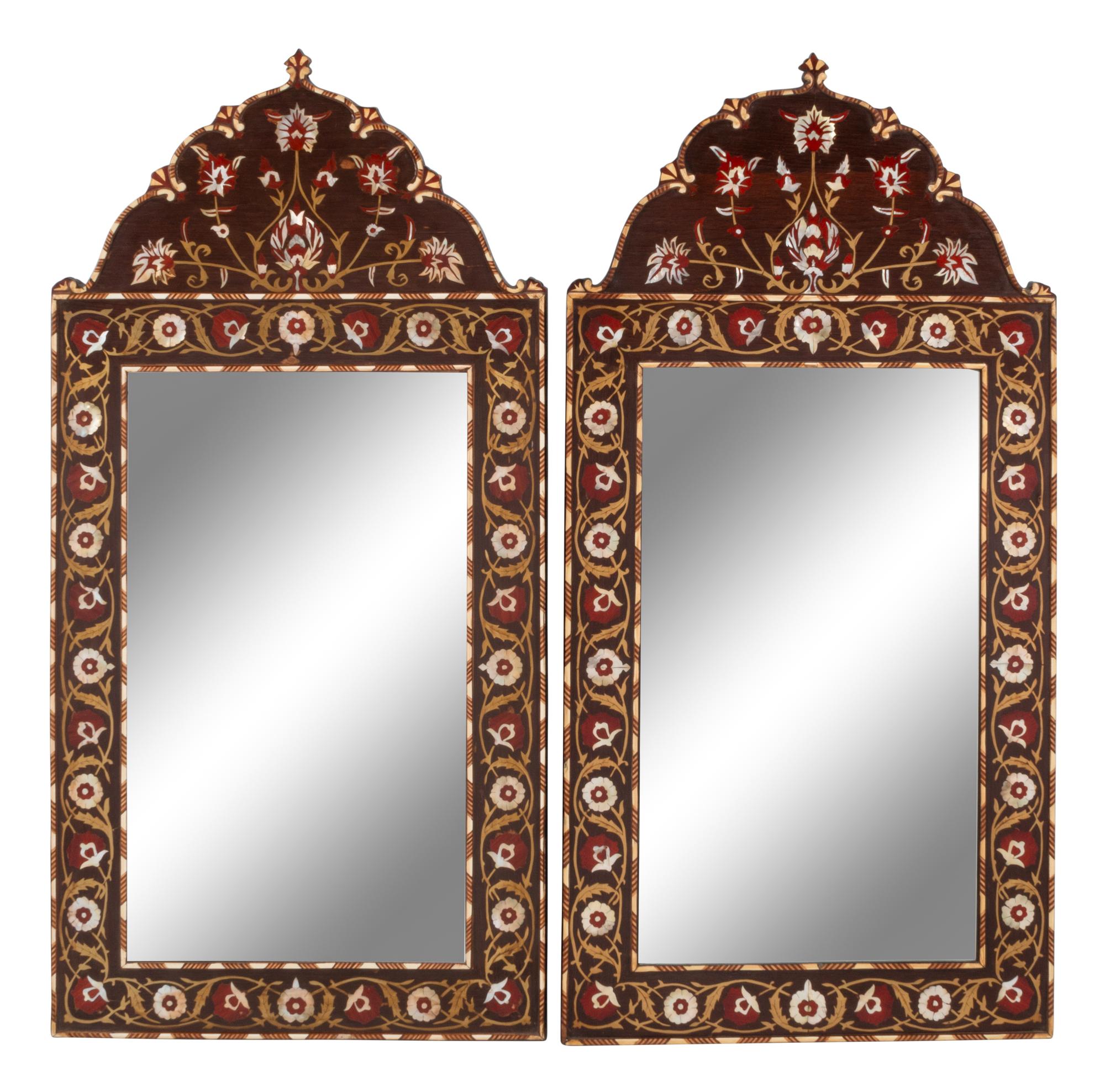 A Pair of Iberian Style Marquetry Mirrors