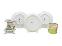 Five Continental Porcelain Articles