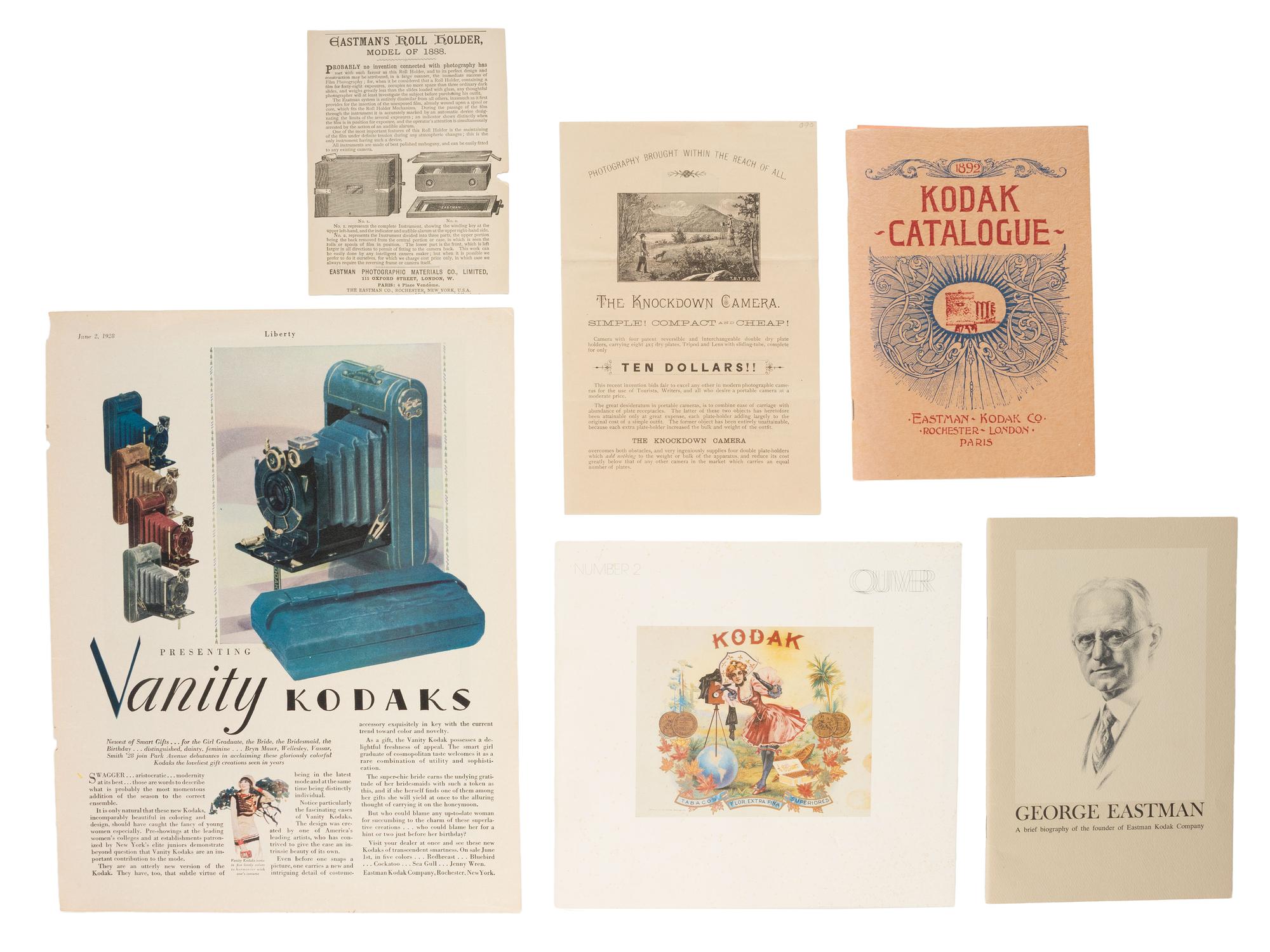 [EARLY PHOTOGRAPHY]. Kodak through the decades, incl. cameras, catalogs, and advertisements.
