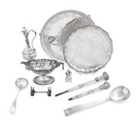 A Collection of Ten Silver-Plate Table Articles