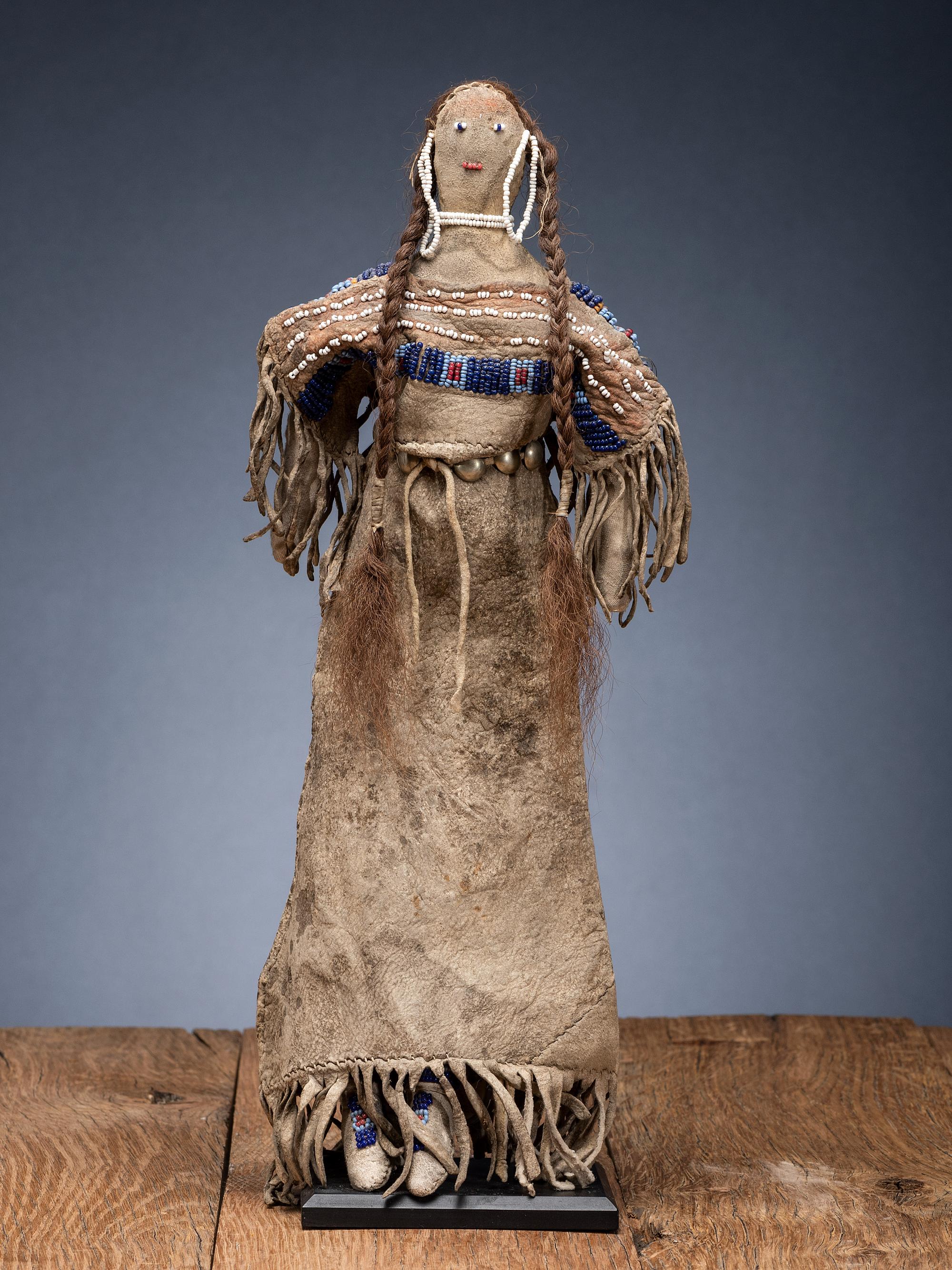 Cheyenne Beaded Hide Dress, with Brewer Made Doll