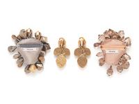 Two Designer Brooches and Ear Clips
