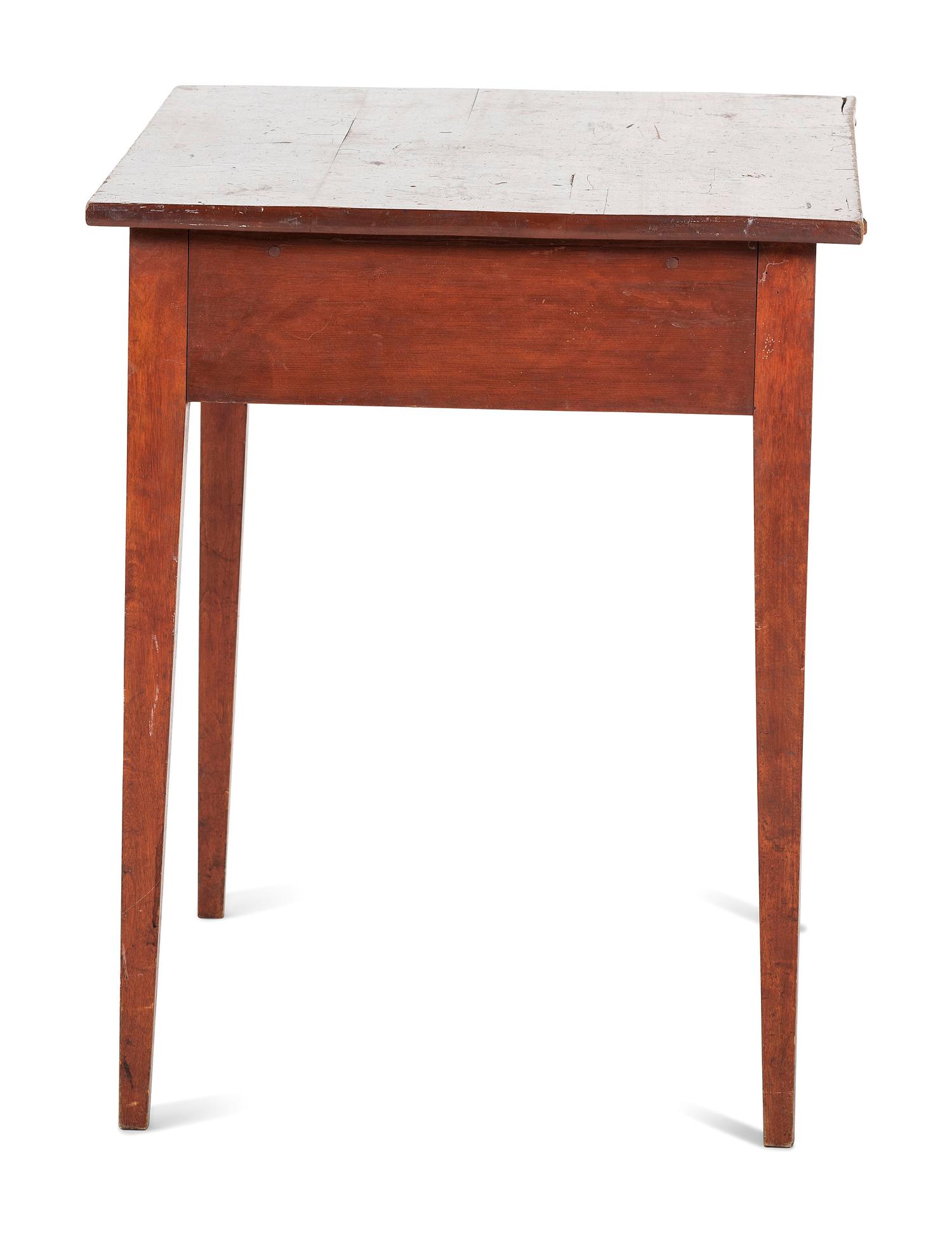 A Country Federal Red-Stained Work Table