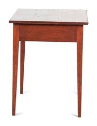 A Country Federal Red-Stained Work Table