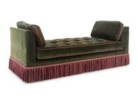 A Mohair Upholstered Day Bed with Bullion Fringe