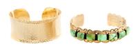 A 14 Karat Yellow Gold and Turquoise Cuff Bracelet, Will Denetdale, 15.40 dwts.