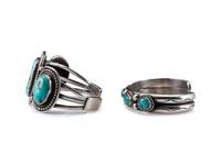Navajo Silver and Turquoise Cuff Bracelets