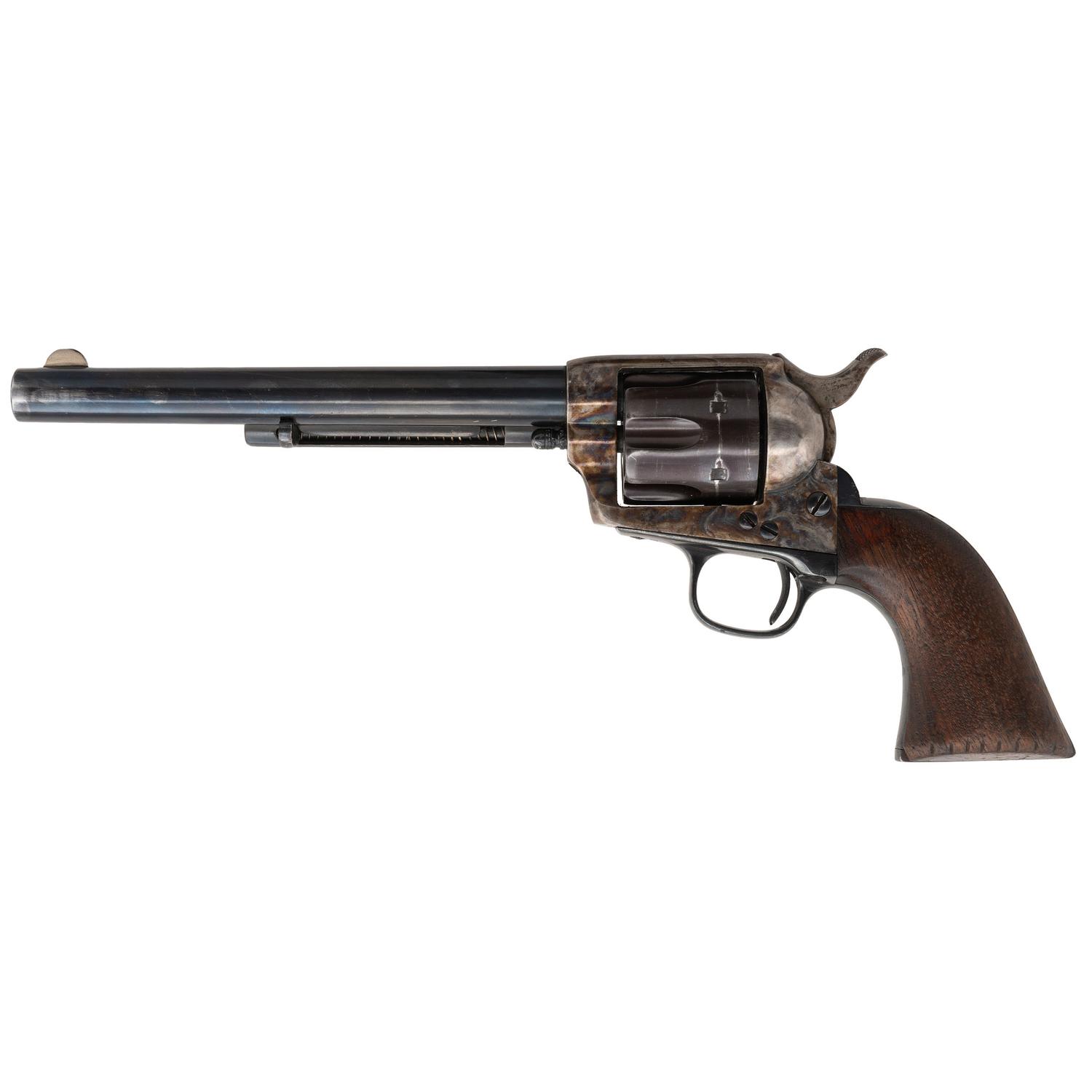 Restored 1st Generation 7.5" Colt Single Action Army .45 Colt Revolver with HH Heiser Tooled Holster