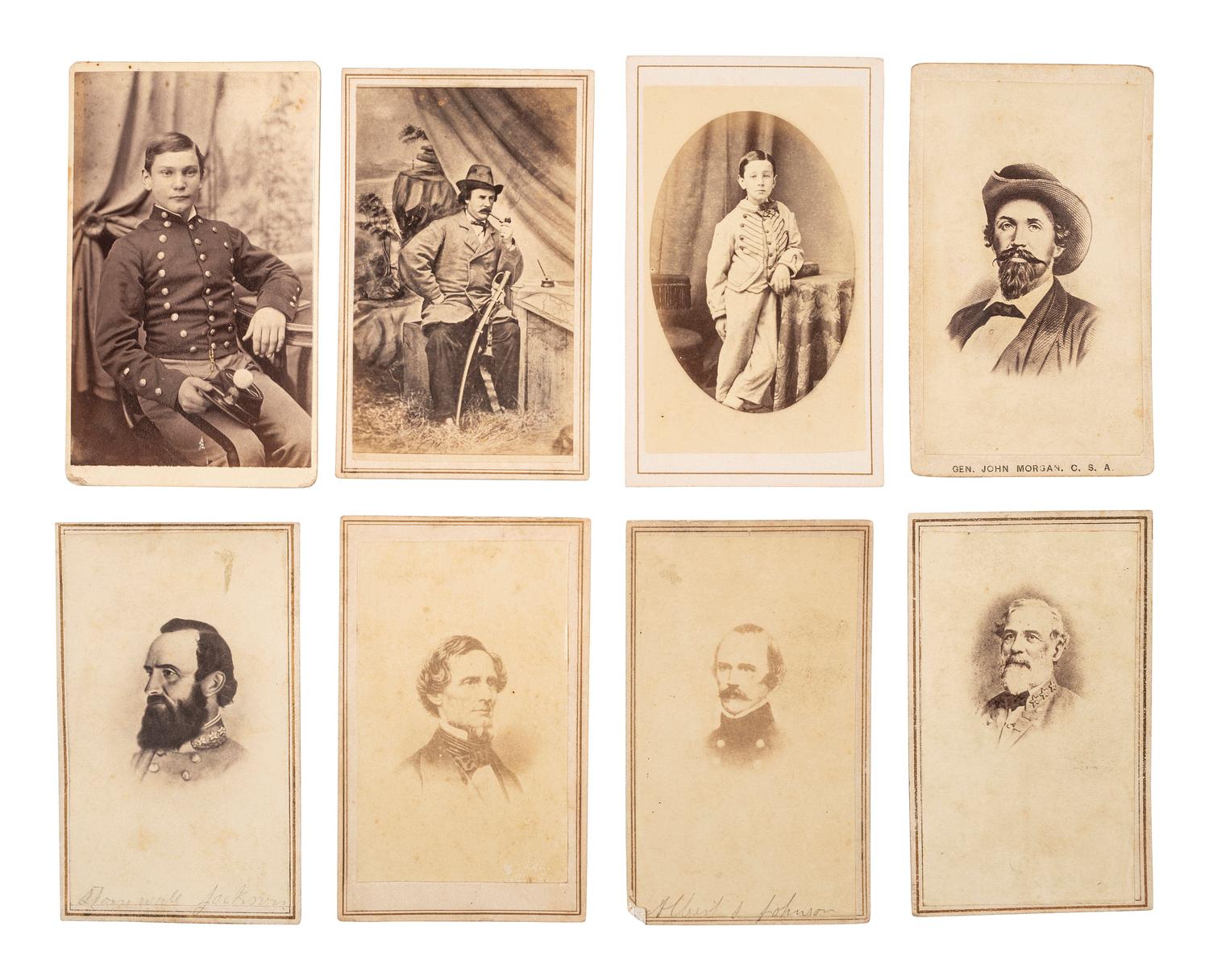[CIVIL WAR]. FARRAGUT, David G. (1801-1870). A group of 9 items highlighted by Admiral D.G. Farragut signed item and CDVs.