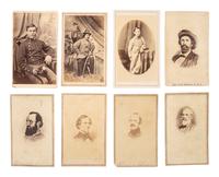 [CIVIL WAR]. FARRAGUT, David G. (1801-1870). A group of 9 items highlighted by Admiral D.G. Farragut signed item and CDVs.