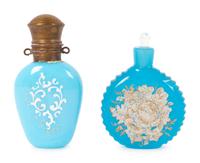 Two Blue Opaline Glass Scent Flasks — 19TH/20TH CENTURY