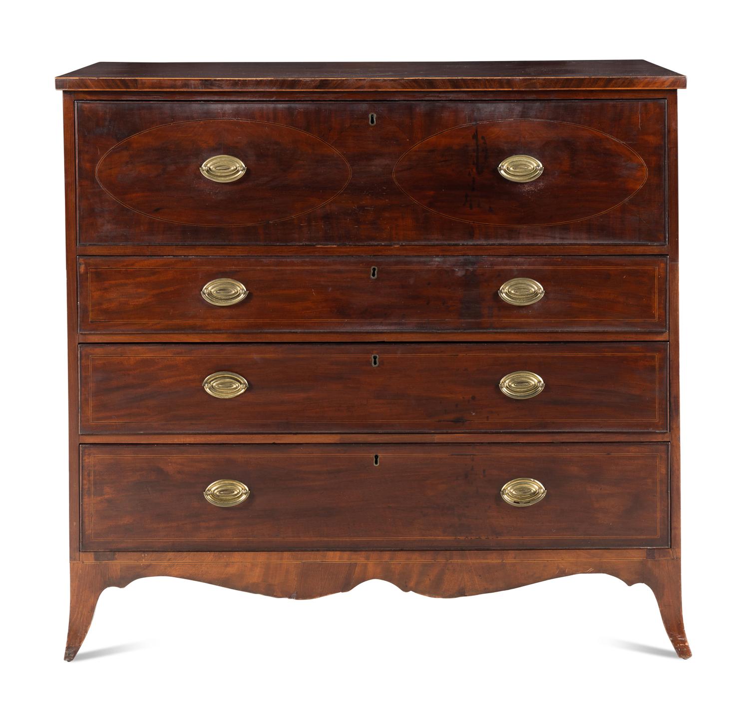 A Regency Mahogany Bureau Chest