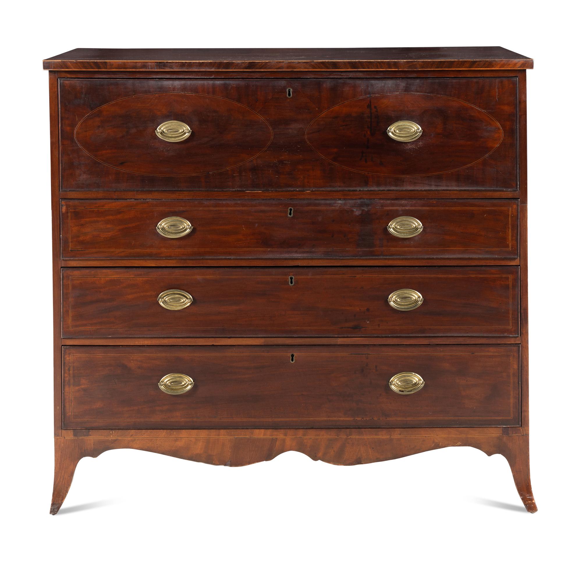 A Regency Mahogany Bureau Chest