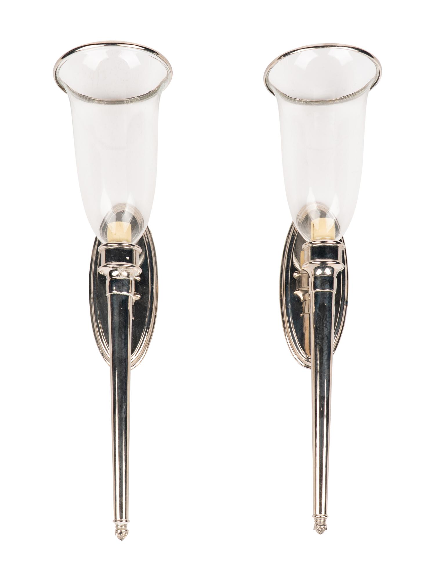 A Pair of Besselink and Jones Brass Model W4-101 Wall Lights