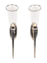 A Pair of Besselink and Jones Brass Model W4-101 Wall Lights