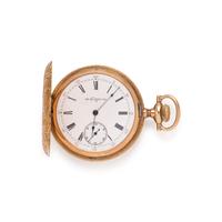 ELGIN, 14K YELLOW GOLD HUNTER CASE POCKET WATCH